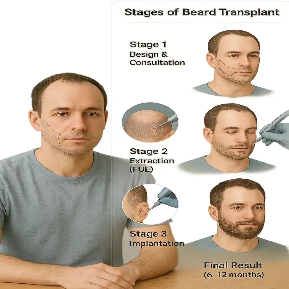 مراحل کاشت ریش از ابتدا تا نتیجه نهایی!