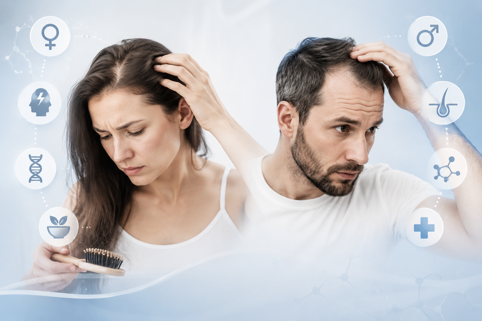 علت ریزش مو در زنان و مردان چیست؟
